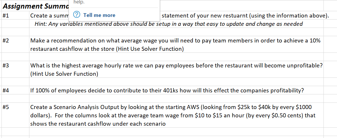 Write a business memo answering this question using the excel information Assignment