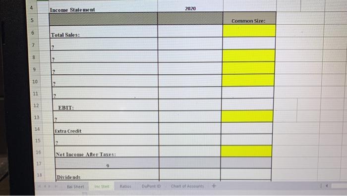 12/31/2020 2020 5 Common Size 6 2 7 ? 8 ? 9