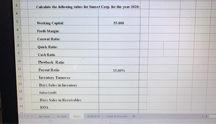 Total Assets: 16 El Sheet The simt Ratios DUPOND Chart of Accounts