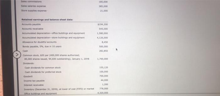 part 2 Anar all of the transactions for the year ended December