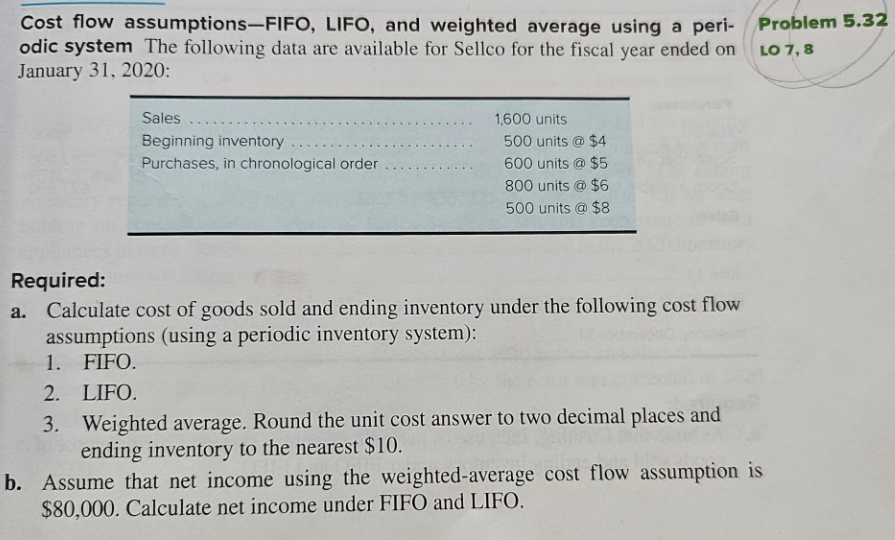 I am having trouble with part A. I don't understand LIFO and