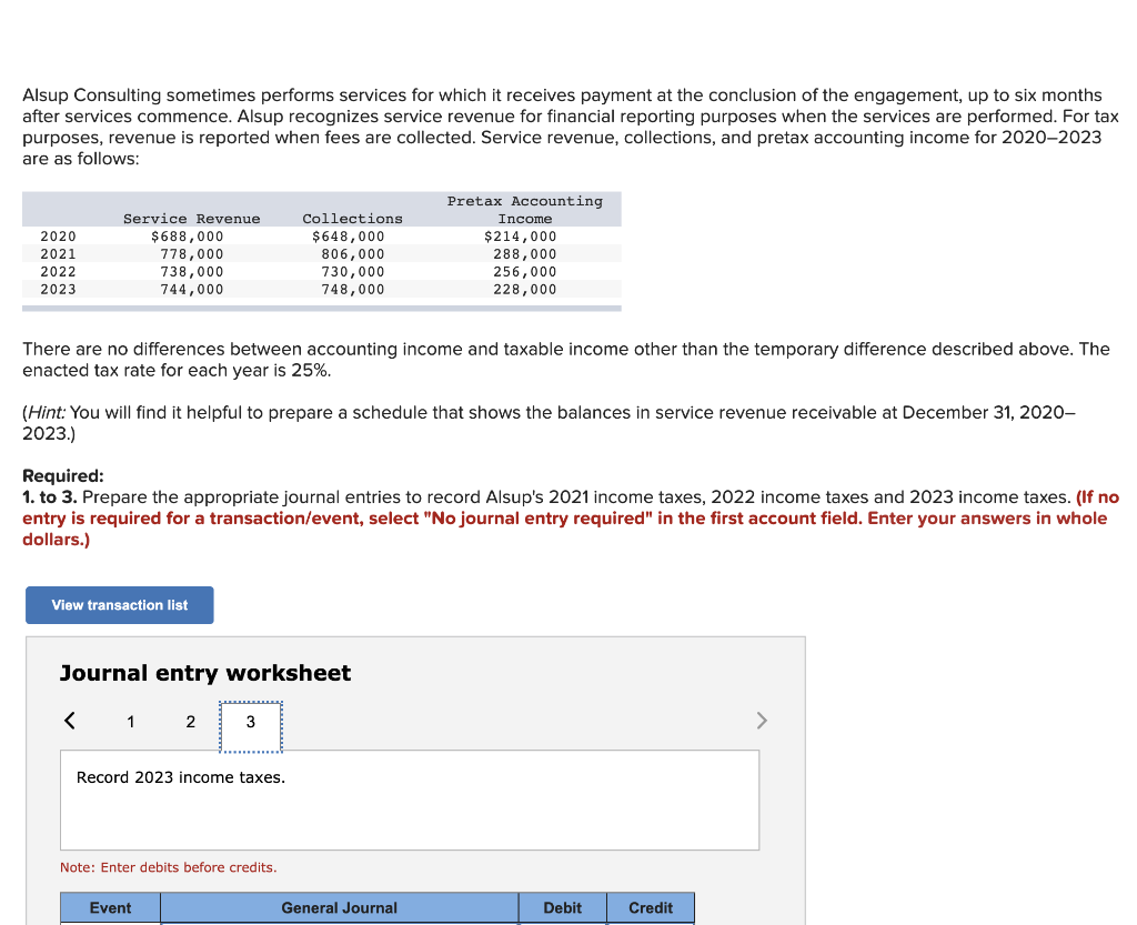 Alsup recognizes service revenue for financial reporting purposes when the services are