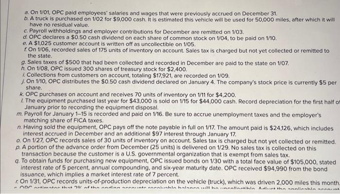 One Product Corporation (OPC) incorporated at the beginning of last year. The