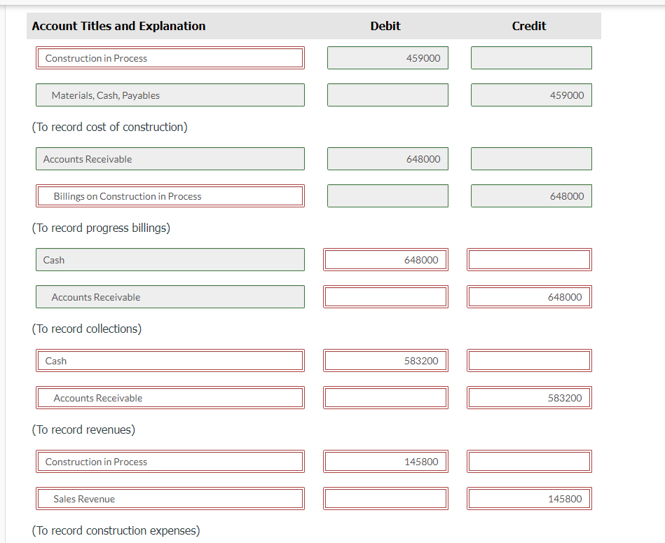 job with a contract price of $1,728,000. The job was completed in