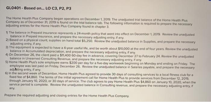  GL0401 - Based on... on... LO C3, P2, P3 The Home