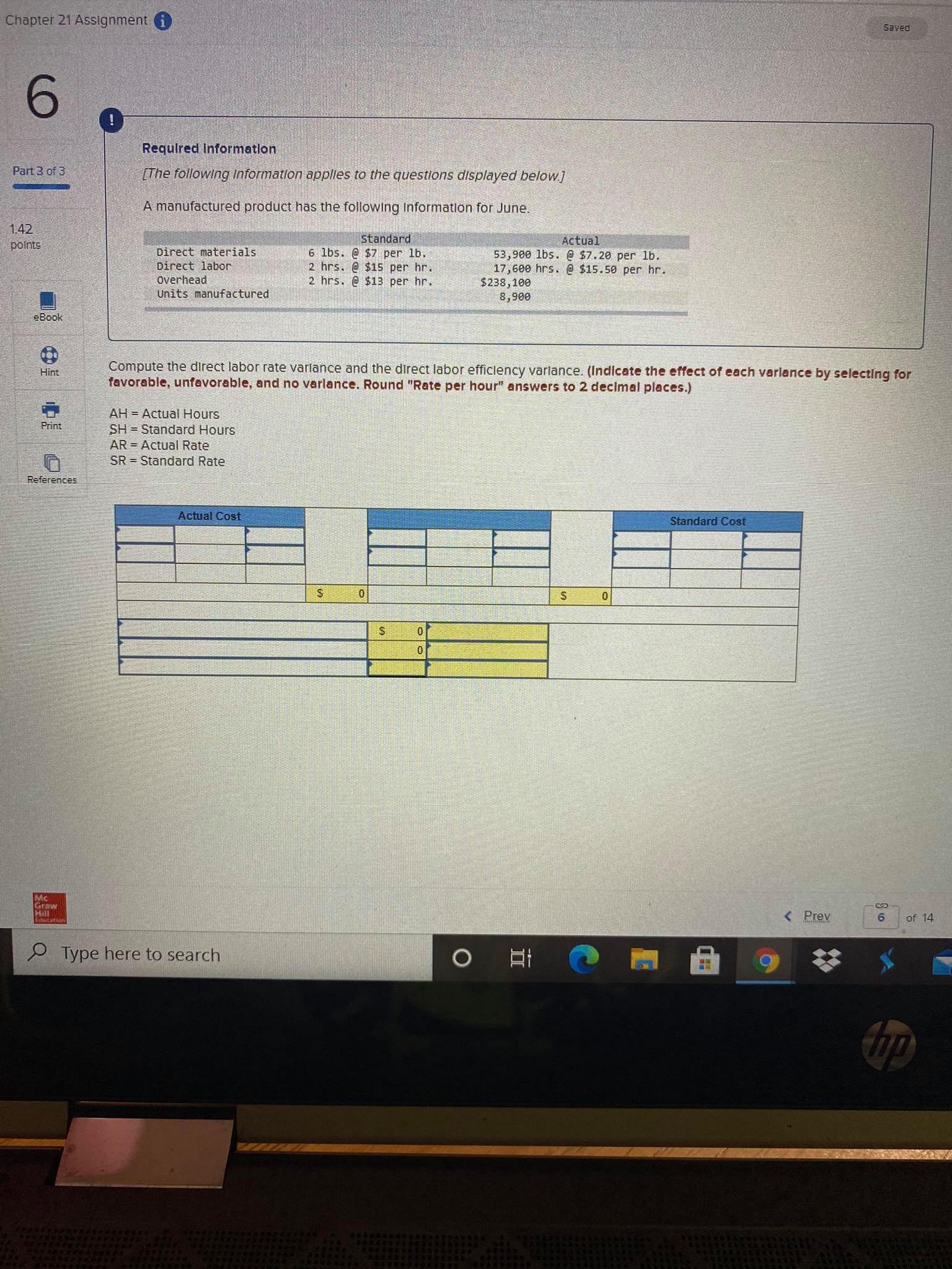 Chapter 21 Assignment i Saved 6 Required Information [The following Information