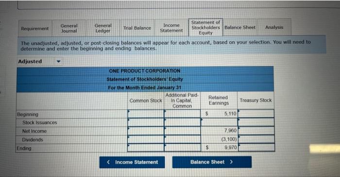 operations, were: The following information is relevant to the first month of