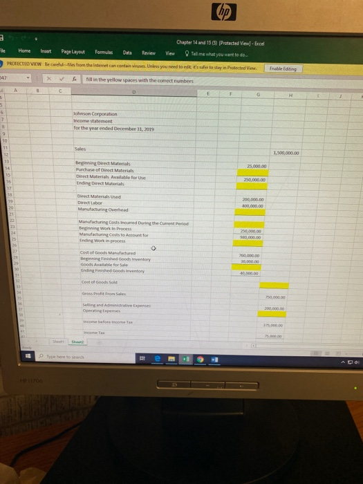 Review View PROTECTED VIEW Be careful-Hes from the Internet can contain viruses.