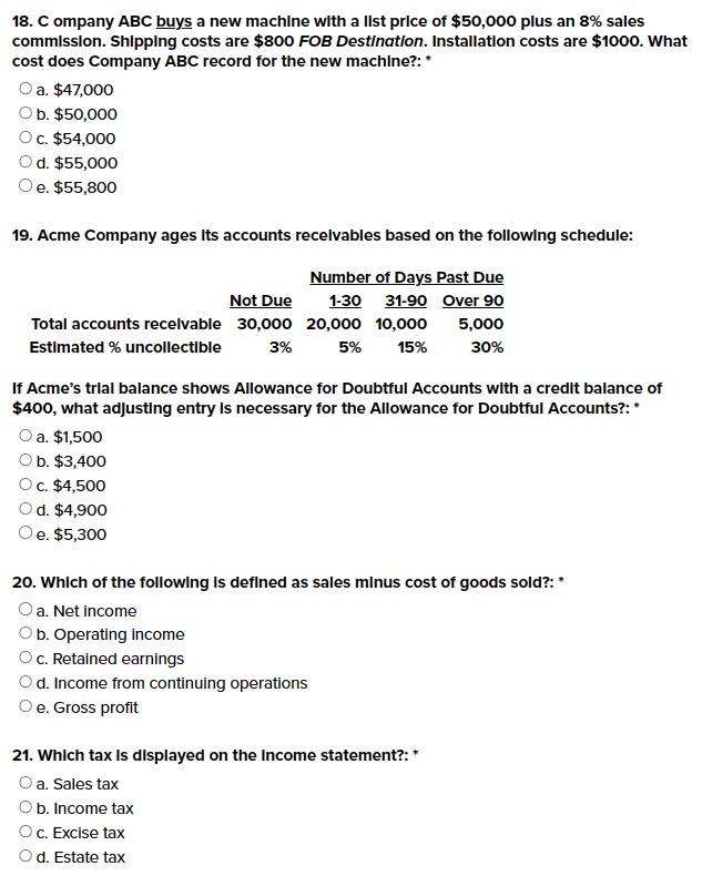  C ompany ABC buys a new machine with a list price