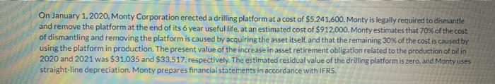its 6 year useful life, at an estimated cost of $912,000. Monty