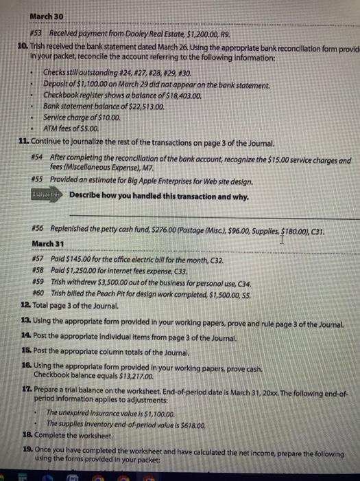 papers). Why would Trish have two different revenue accounts? Why does the