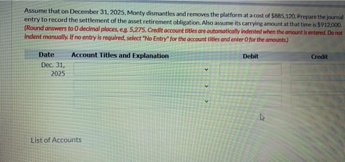 present value of the increase in asset retirement obligation related to the