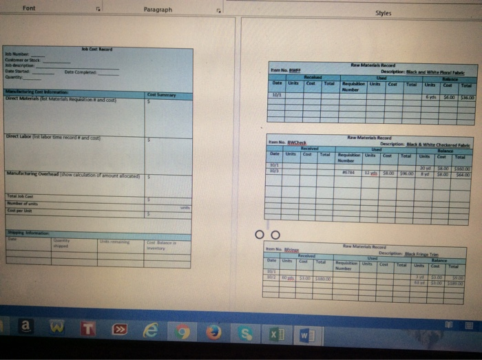 accessories (such as placemats, pillows, and window treatments). The company keeps a