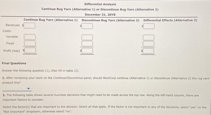 and is making decisions on product offerings, pricing, and vendors. The company
