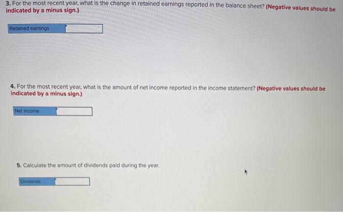 end of the book. Required: 1. For the most recent year, what