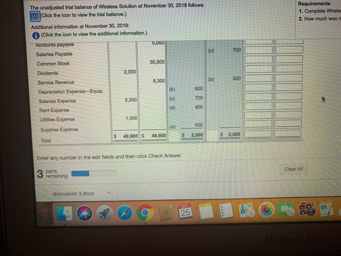 (4 complete) i Data Table fo Equipment Accumulated Depreciation-Equipment Accounts Payable Salaries
