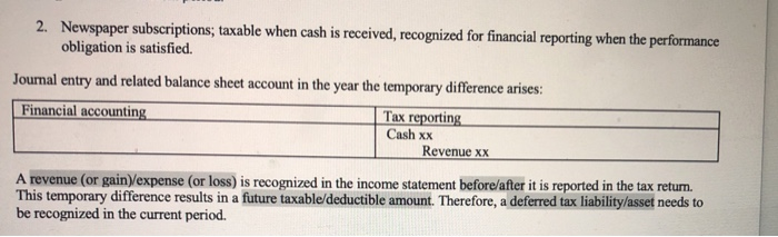 of when a revenue (or gain)/expense (or loss) is included in financial