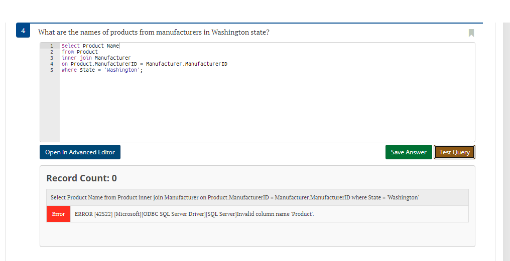 of Customer, Sale, Saleltem, Product, Manufactures, and Employee tables. Eor each information
