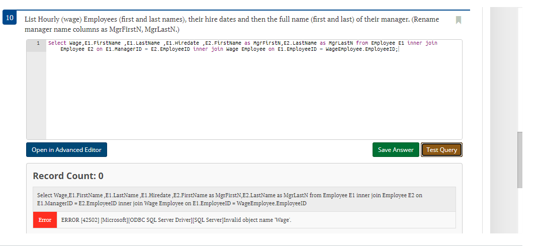 Select city 2 fron manufacturer m, product p 3 anere m.Manufactureid=p. ManufacturerID