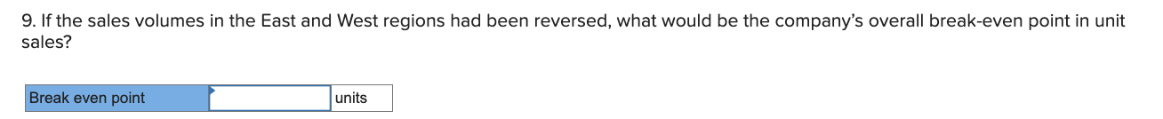 East region and 10,000 units in the West region. It determined that