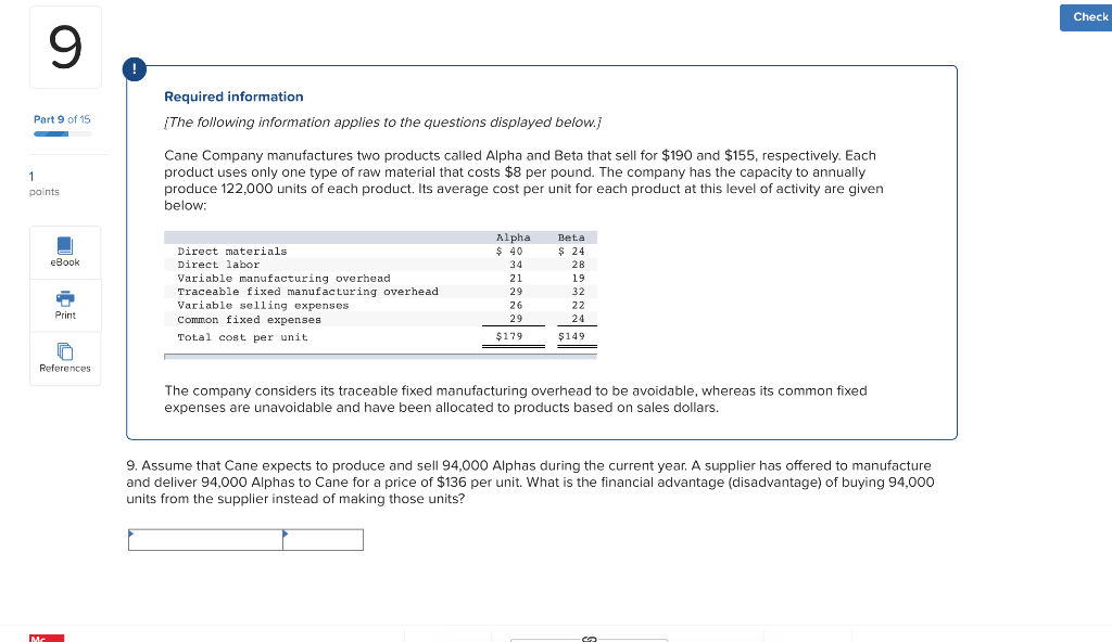 activity are given below: points Alpha $ 40 Beta $ 24 eBook
