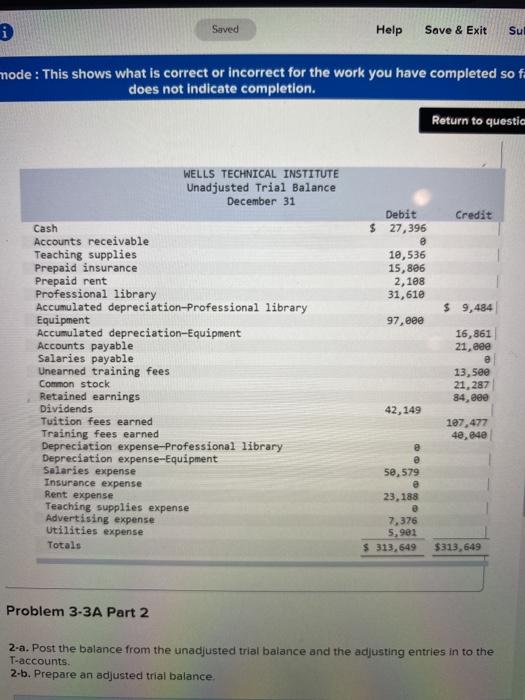 is correct or incorrect for the work you have completed so far.