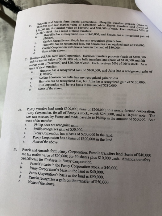 X Co, adopts a plan of com as shareholders (assume all are