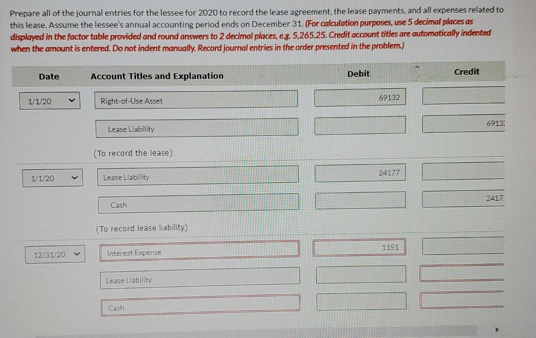 Leasing Company signs an agreement on January 1, 2020. to lease equipment