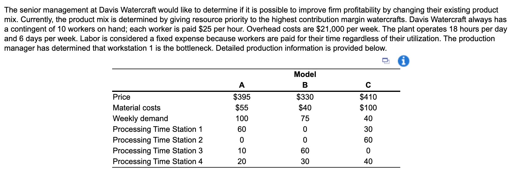 a. Using the traditional method, which bases decisions solely on a product's