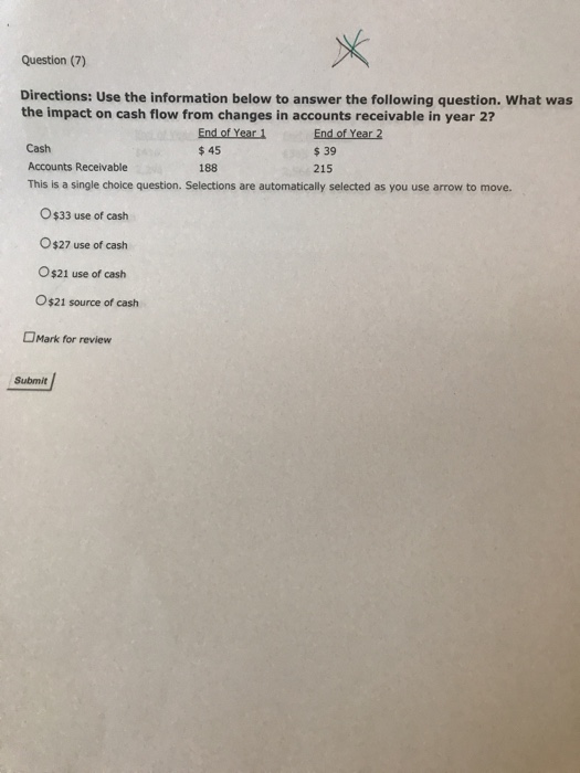  Question (7) Directions: Use the information below to answer the following