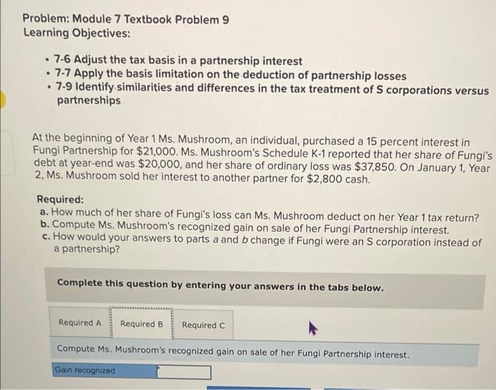 the tax basis in a partnership interest - 7-7 Apply the basis