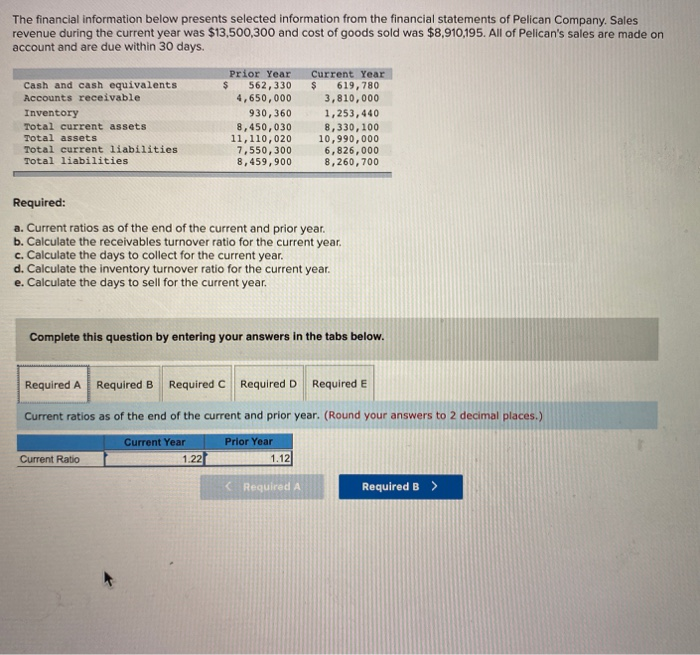  please check my work The financial information below presents selected information