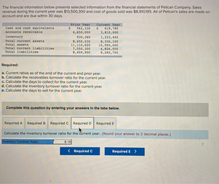Pelican's sales are made on account and are due within 30 days.