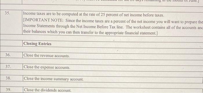 please thanks. uon Description of transaction 1. June 1: Byte of Accounting,