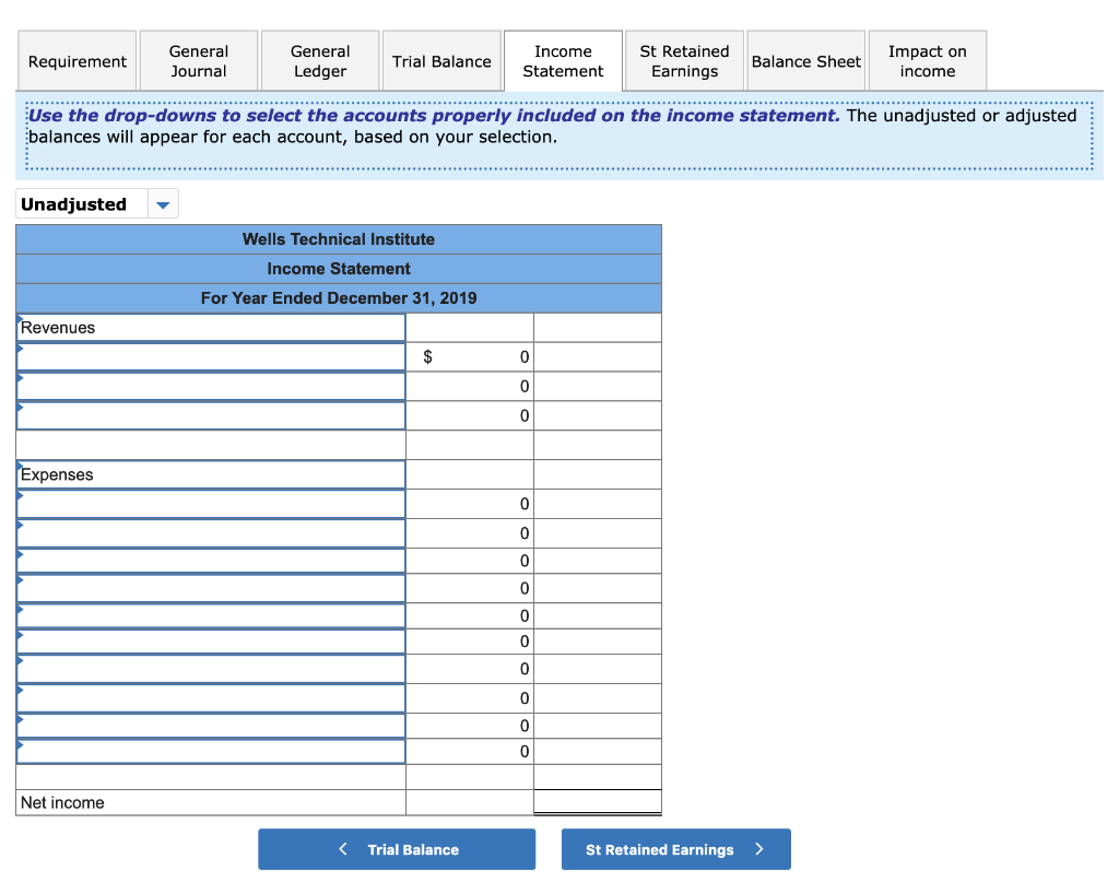 trial balance tab. WTI initially records prepaid expenses and unearned revenues in
