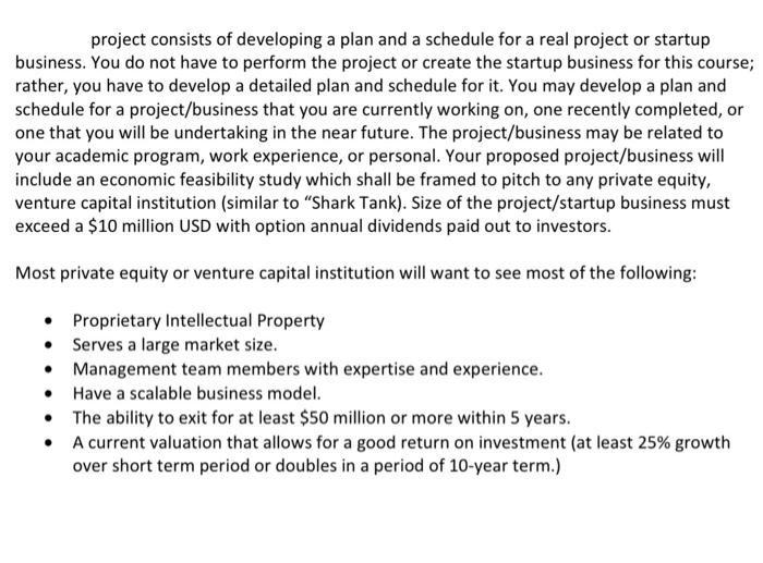 I need help with part 1 I would really appreciate it project