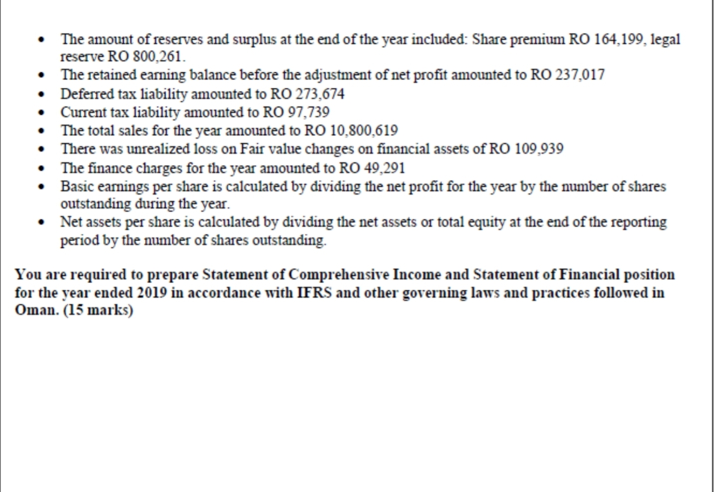 stock company registered on 10 November 2001 in the Sultanate of Oman.
