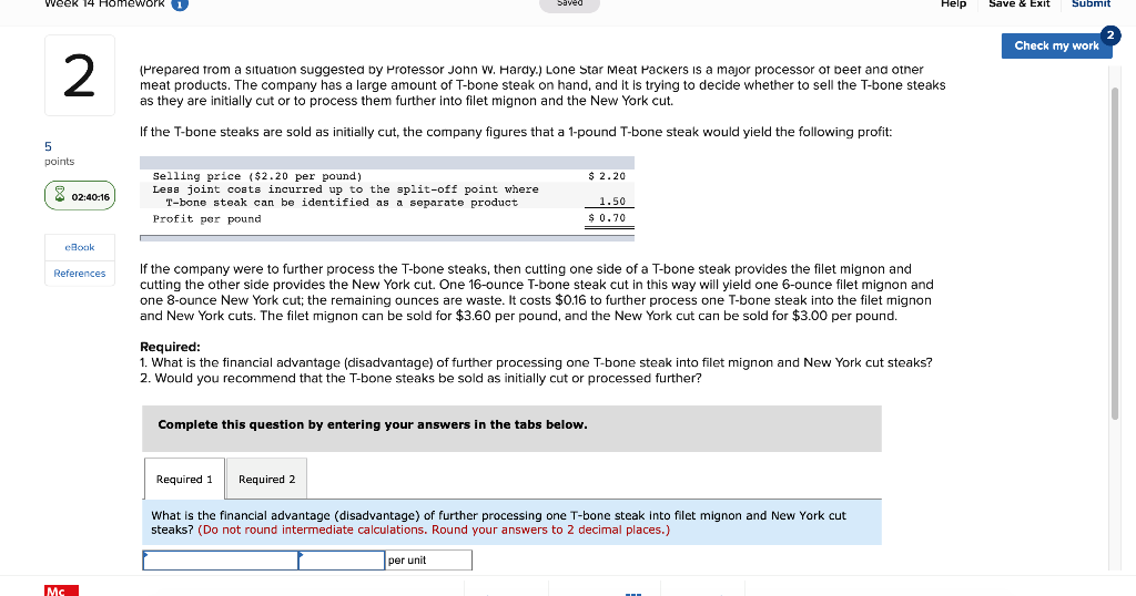  week 14 HOM Saved Help Save & Exit Submit Check my