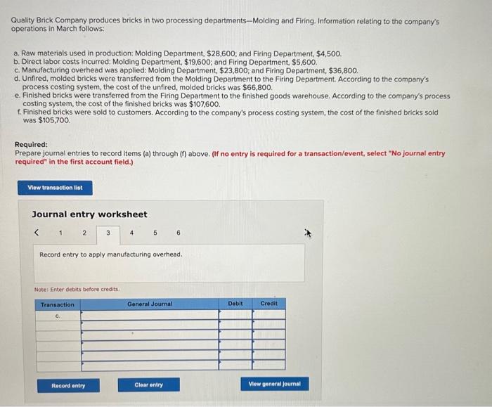 to the company's operations in March follows: a. Raw materials used in