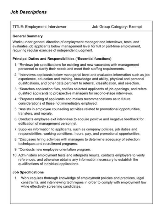 Ability Independent Judgment And Consequence of Errors Contacts with Others Work or