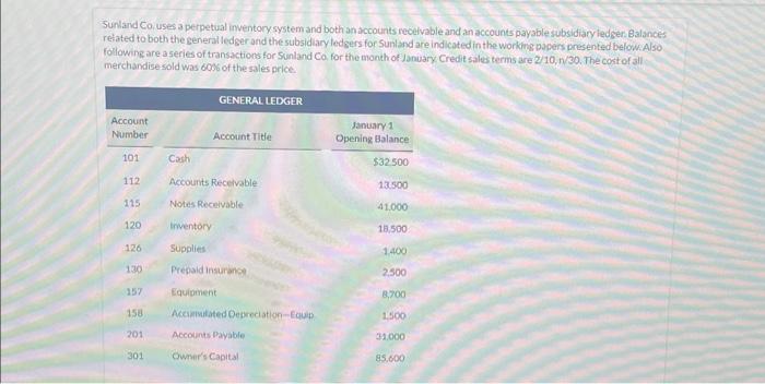 papers bresented below. Also rotowich are a series of transactions for Sunland