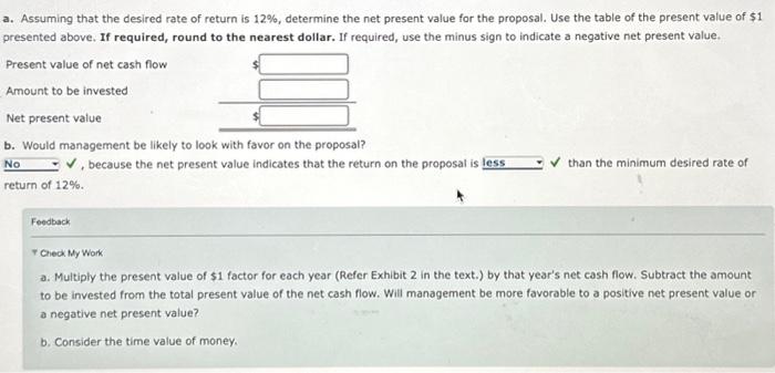 Company in evaluating the purchase of $164,500 of equipment, having a 4