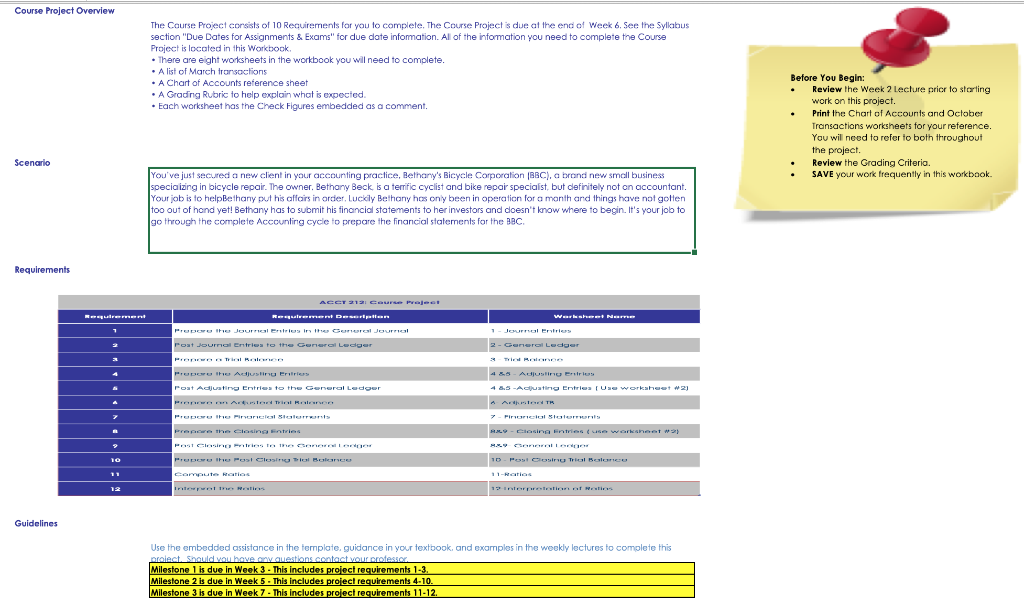  These are the steps I need help with. Course Project Overview