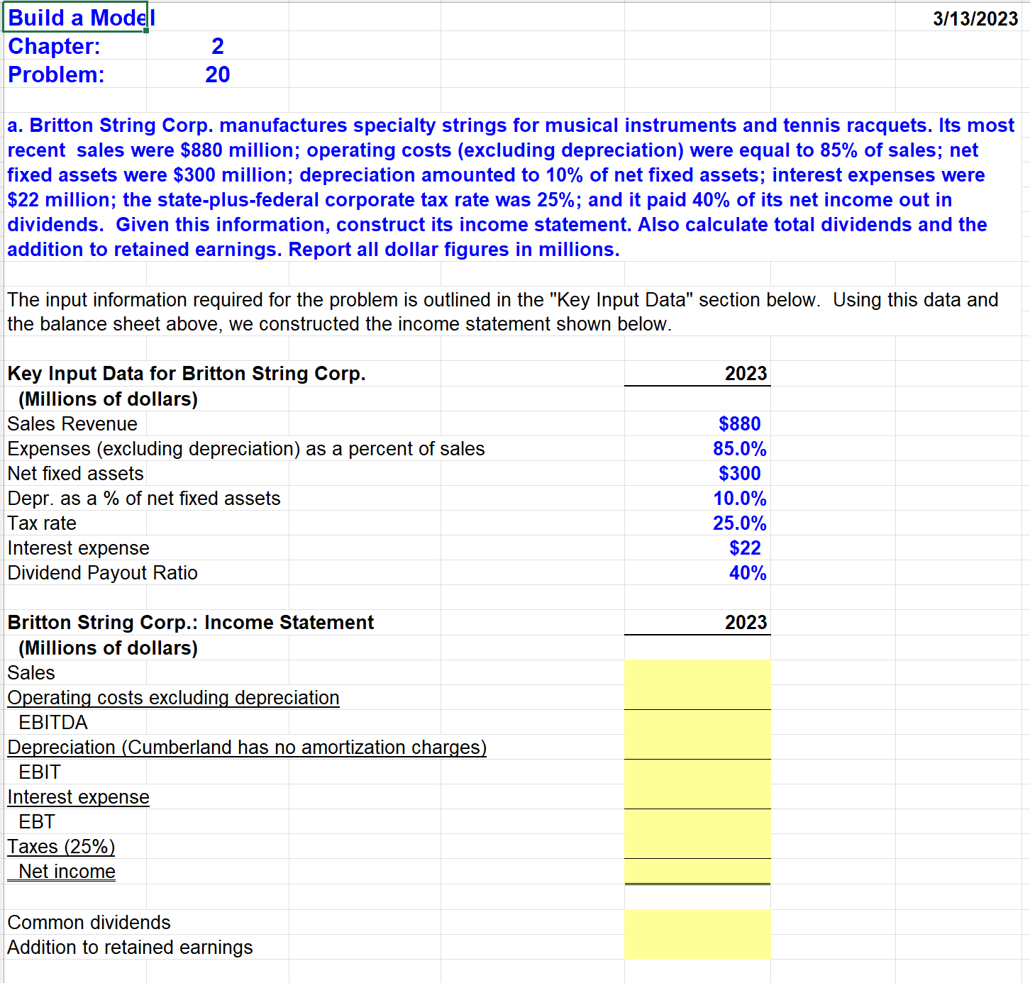 Income Adjustments: Noncash adjustment: Depreciation Due to changes in working capital: Due
