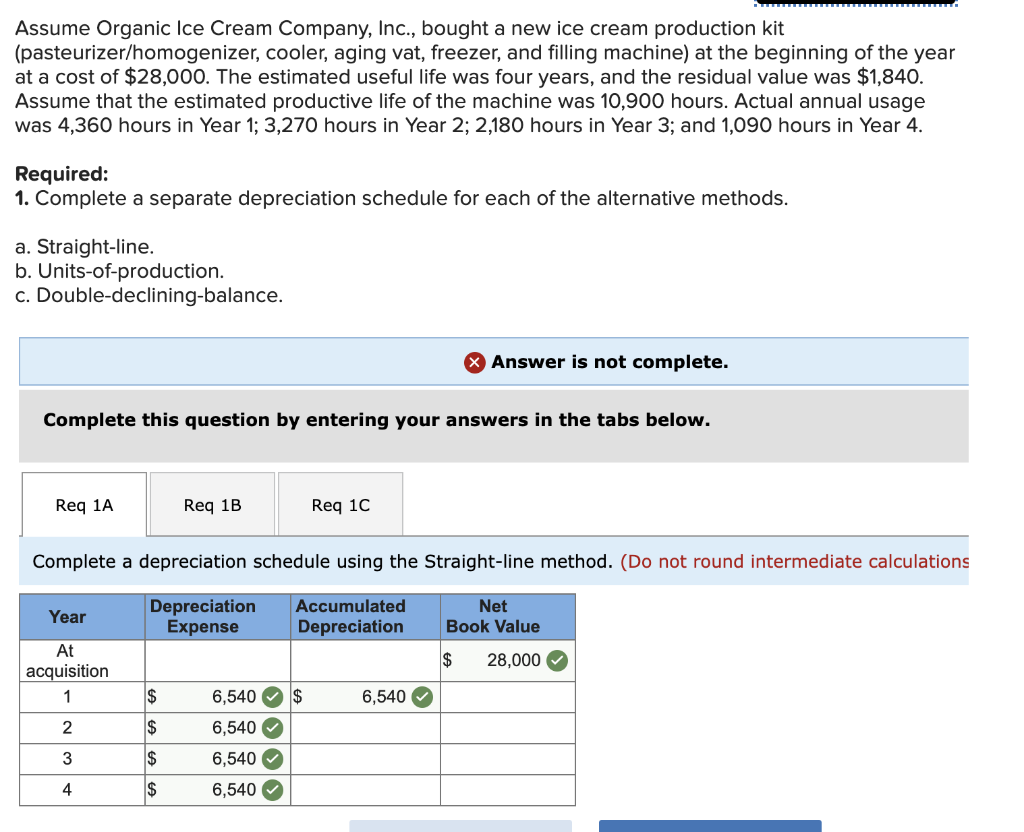 Can you please answer for all three, Straight-line, Units-of-production, and Double-declining-balance Assume
