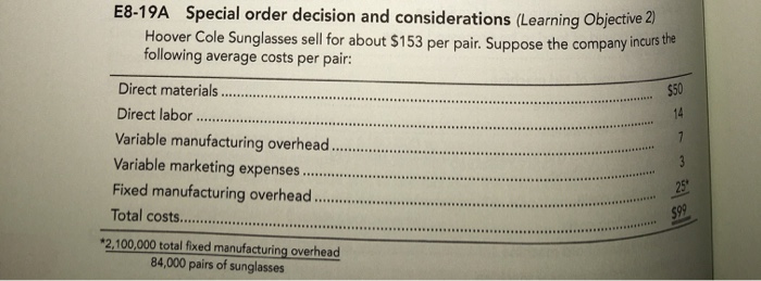  EB-19A Special order decision and considerations (Learning Objective 2) the ncurs