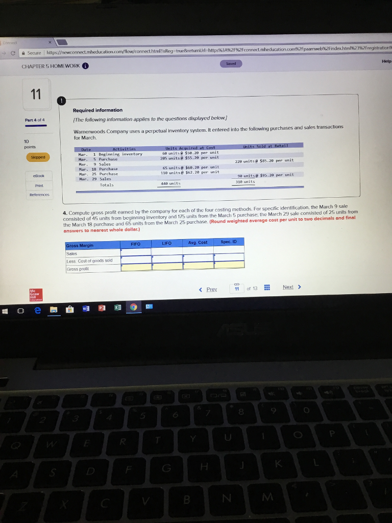 Findex.html%71%2F registration% Secure https./ t.html?isReg-true&returnirl http5%3A%2F%2Fconnect.mheducatior CHAPTER 5 HOMEWORK Required information