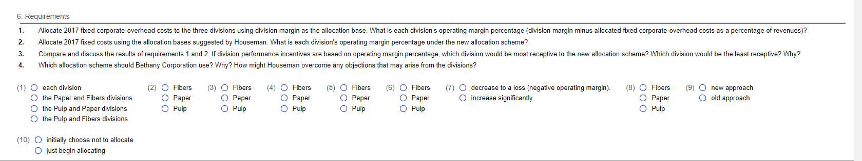 direct method. 2. Rank the support departments based on the percentage of