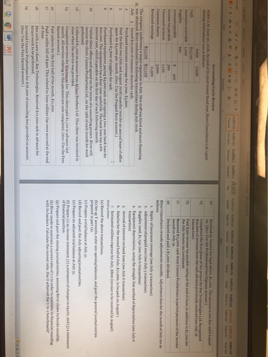 which account each transaction would fall into while journalizing. Thank you. Gronga