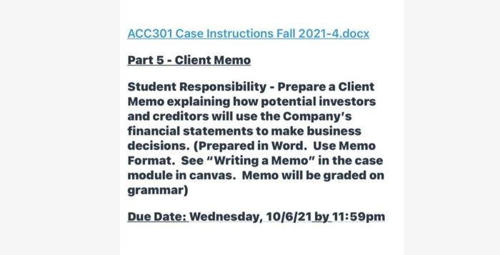 i need a memo based on those result. please look at my